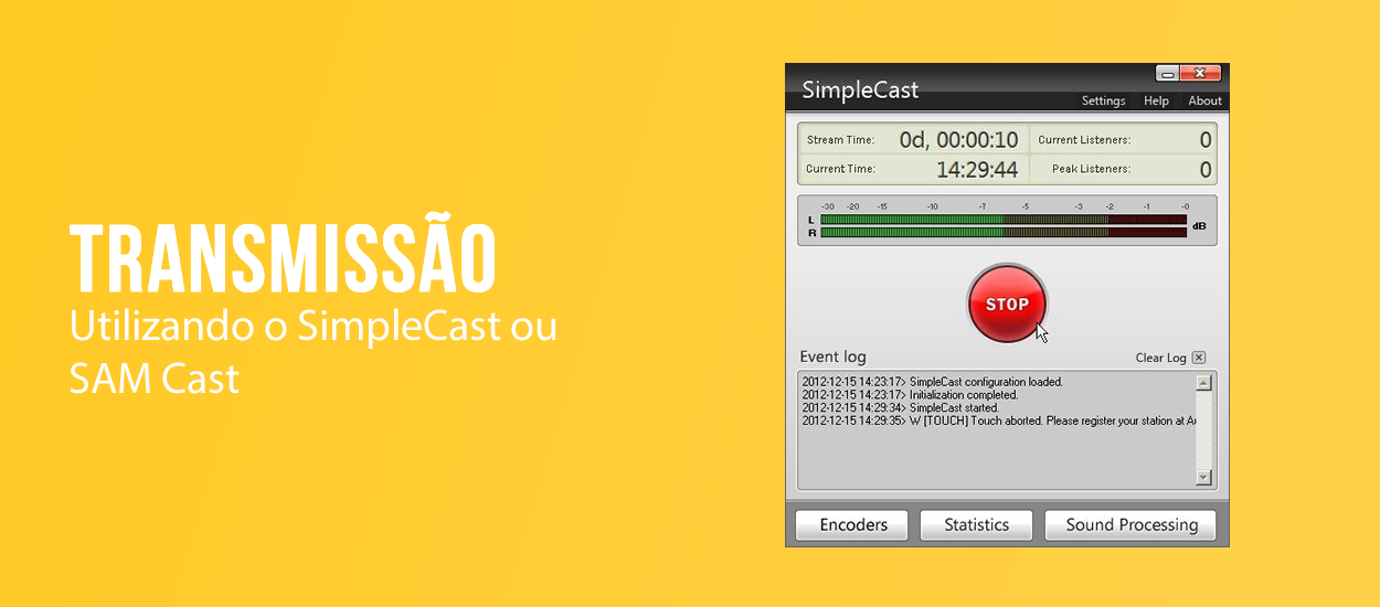 Configurando o SimpleCast para Transmissão ao Vivo